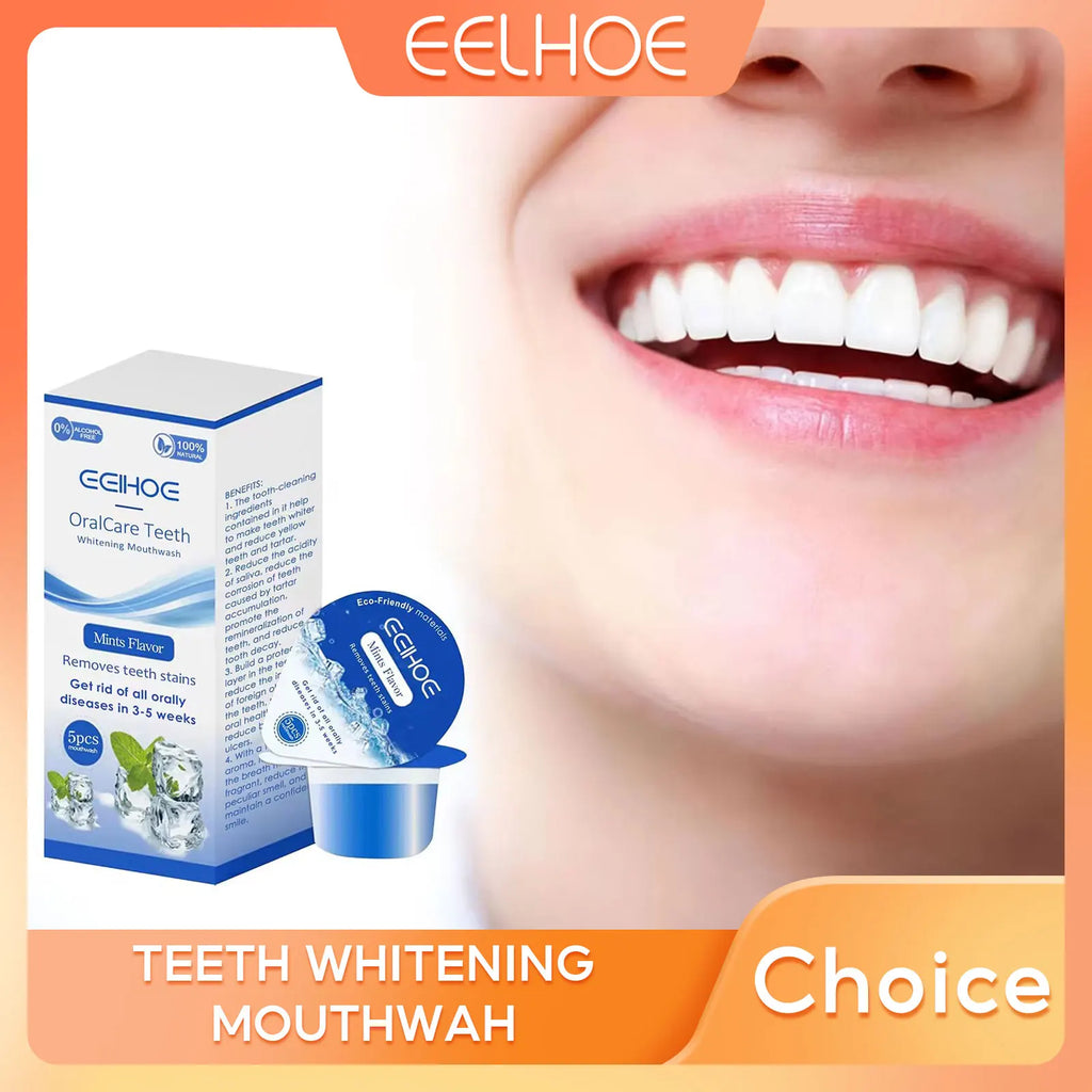 EELHOE Teeth Mouth Wash Whitening Teeth Black Stains Remover Brighten Teeth Mouthwash Bad Breath Treatment Mouth Freshener 10pcs