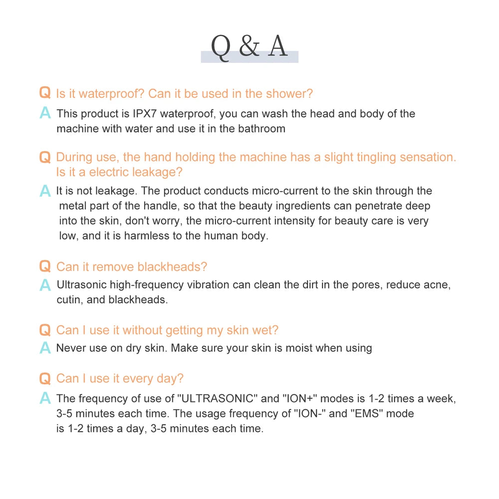 ANLAN Ultrasonic Skin Scrubber Peeling Facial Ultrasonic EMS Facial Lifting Red Blue Skin Care Pore Deep Cleansing Machine IPX7