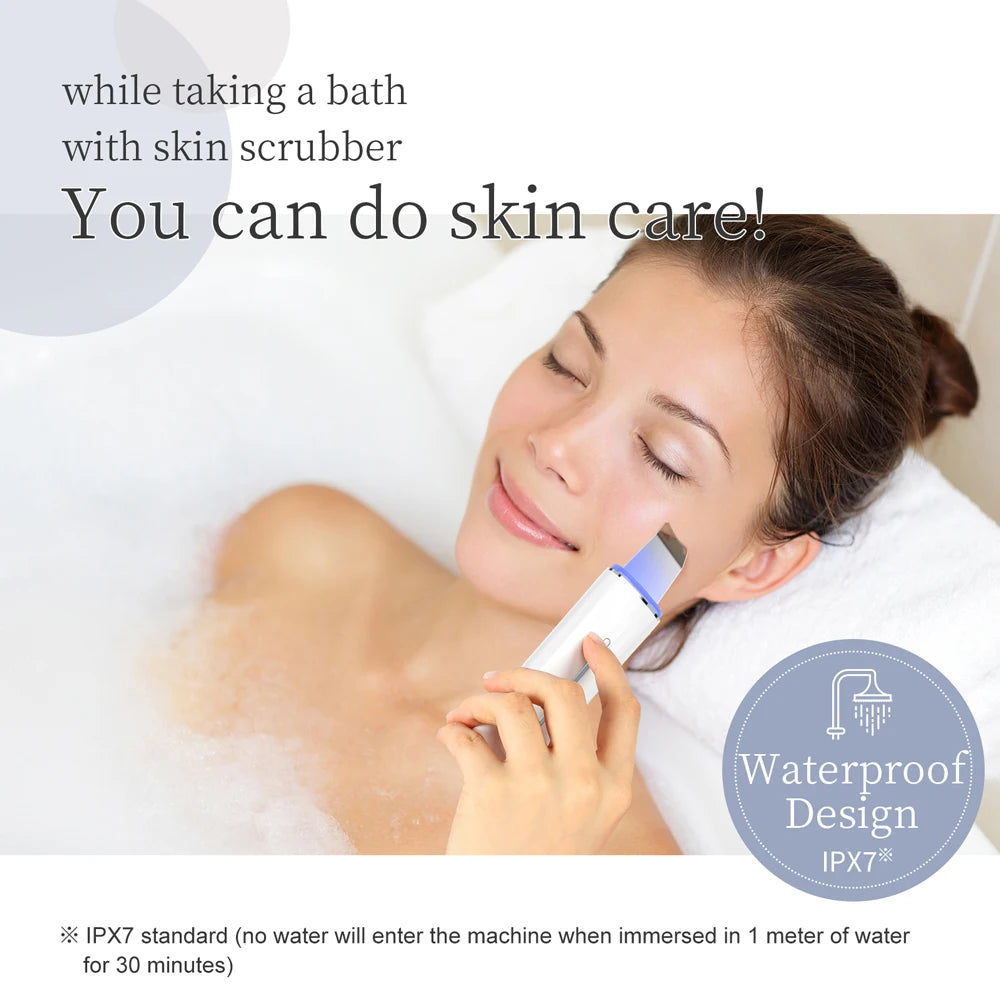 ANLAN Ultrasonic Skin Scrubber Peeling Facial Ultrasonic EMS Facial Lifting Red Blue Skin Care Pore Deep Cleansing Machine IPX7