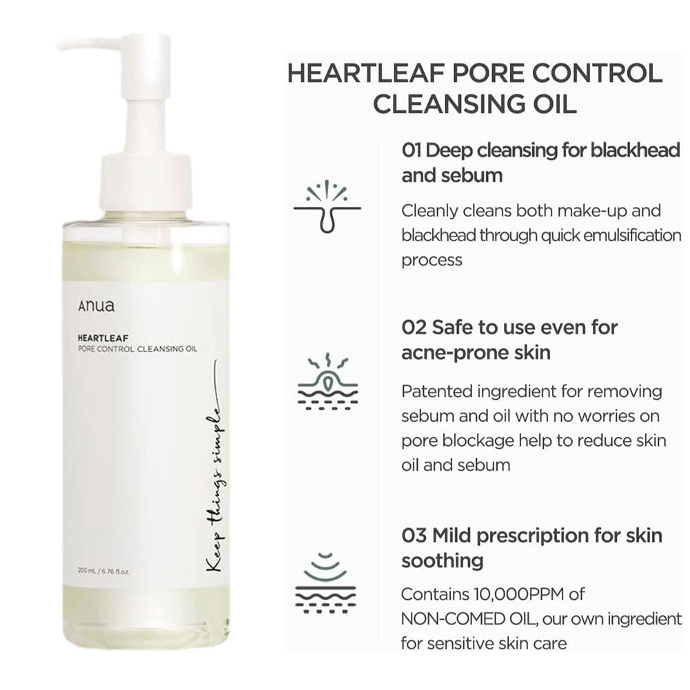 Anua Cleanser Heartleaf oil Facial Cleanser Korean Original Form Moisturizing Soothing Skin Care Heartleaf Oil Control Cleanser
