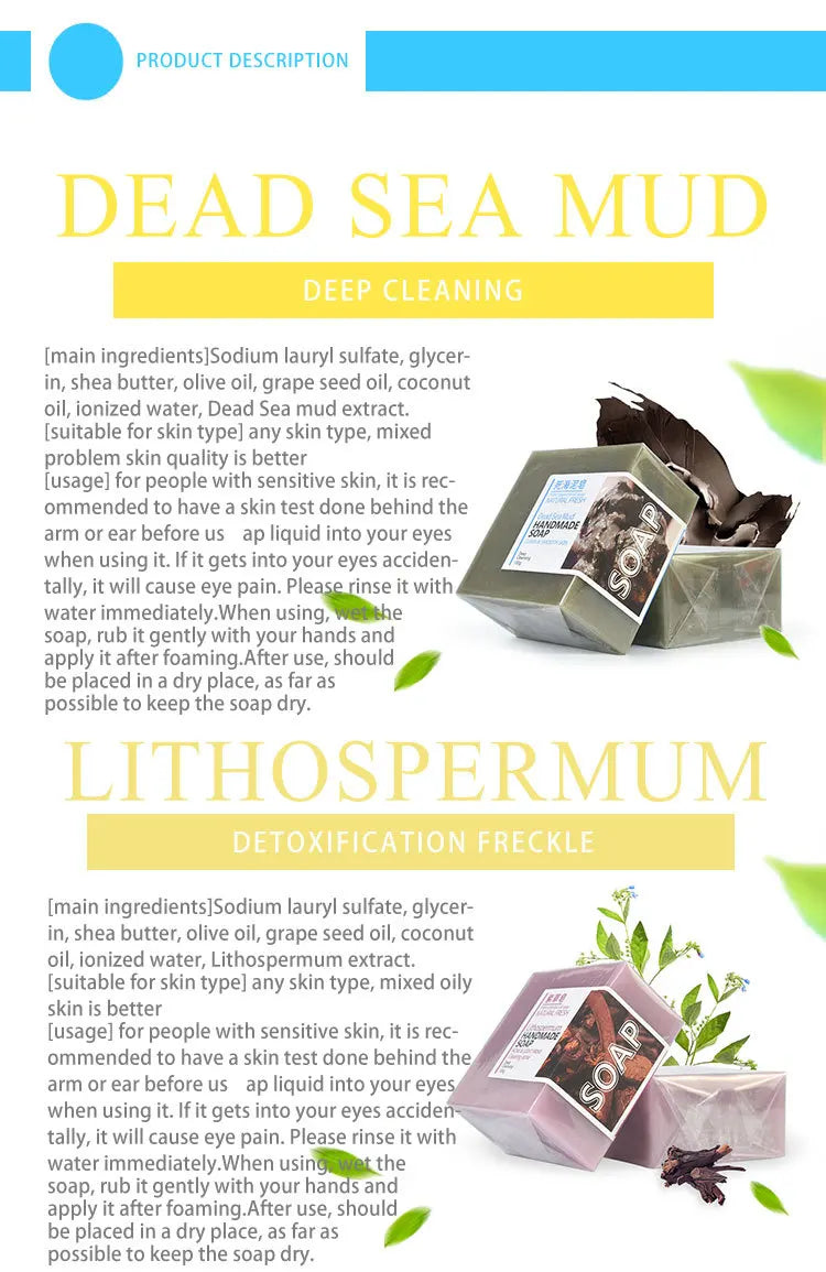 Handmade Natural Goat Milk Silk Wormwood Soap with Aloe Ginseng Ginger Papaya Strawberry Lemon - Facial & Bath Natural Soap