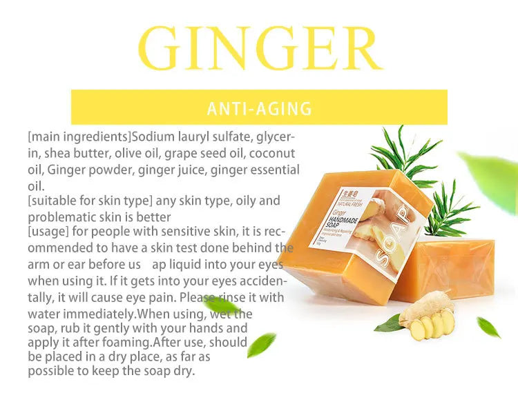 Handmade Natural Goat Milk Silk Wormwood Soap with Aloe Ginseng Ginger Papaya Strawberry Lemon - Facial & Bath Natural Soap