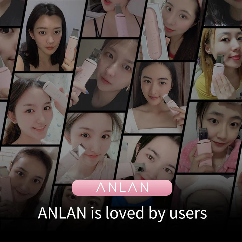 ANLAN Ultrasonic Skin Scrubber Deep Cleaning Peeling Shovel Limpiador Facial Skin Care Face Lifting Machine Ultrasonic Cleaner