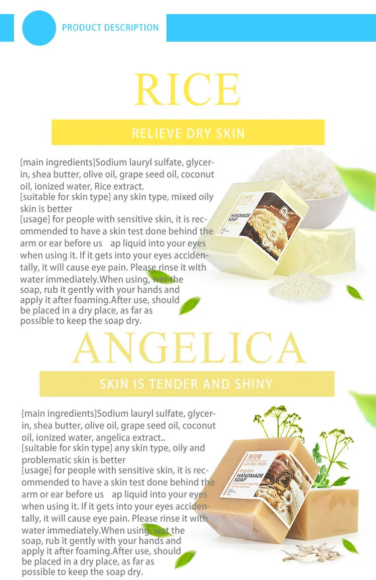 Handmade Natural Goat Milk Silk Wormwood Soap with Aloe Ginseng Ginger Papaya Strawberry Lemon - Facial & Bath Natural Soap