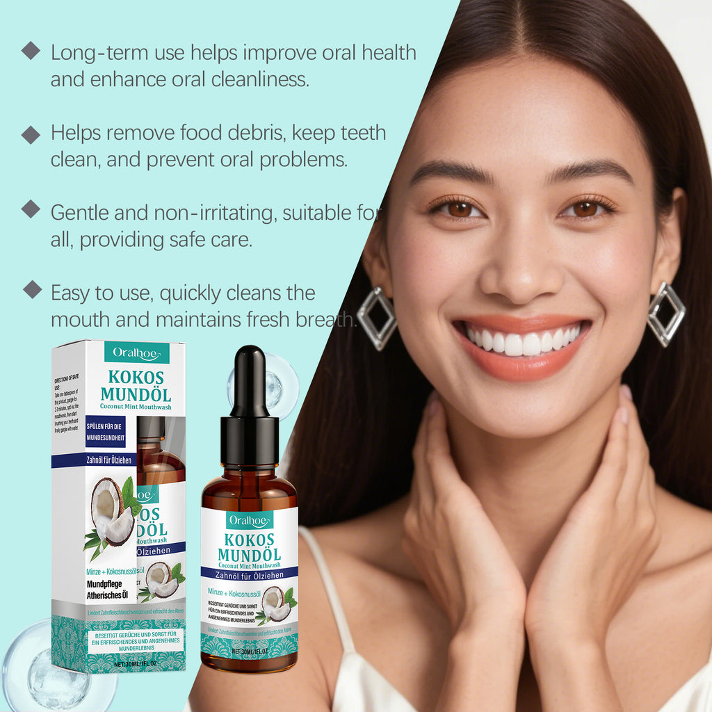 Coconut Oil Mint Mouthwash Remove Bad Breath Refreshing Cleansing Teeth Yellow Stains Fresh Oral Hygiene Odor Removal Mouthwash