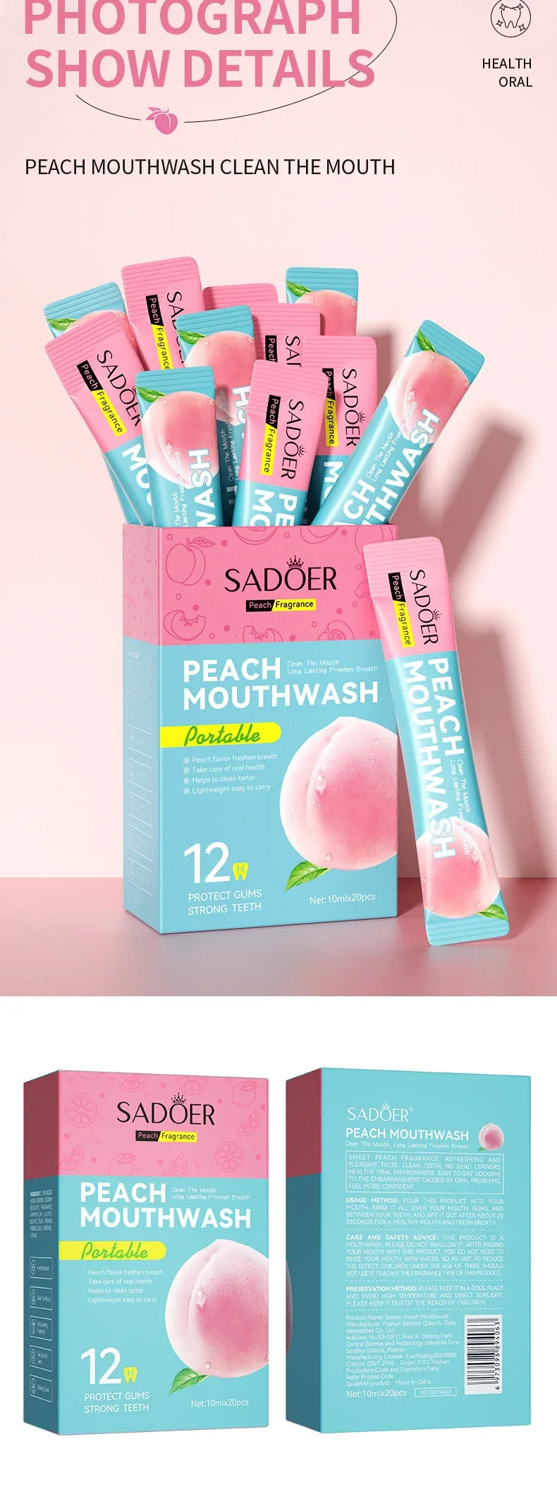 Mouthwash Teeth Whitening Lemon Flavor Freshen Your Breath and Clean The Debris Between Teeth Oral Freshening Mouthwash