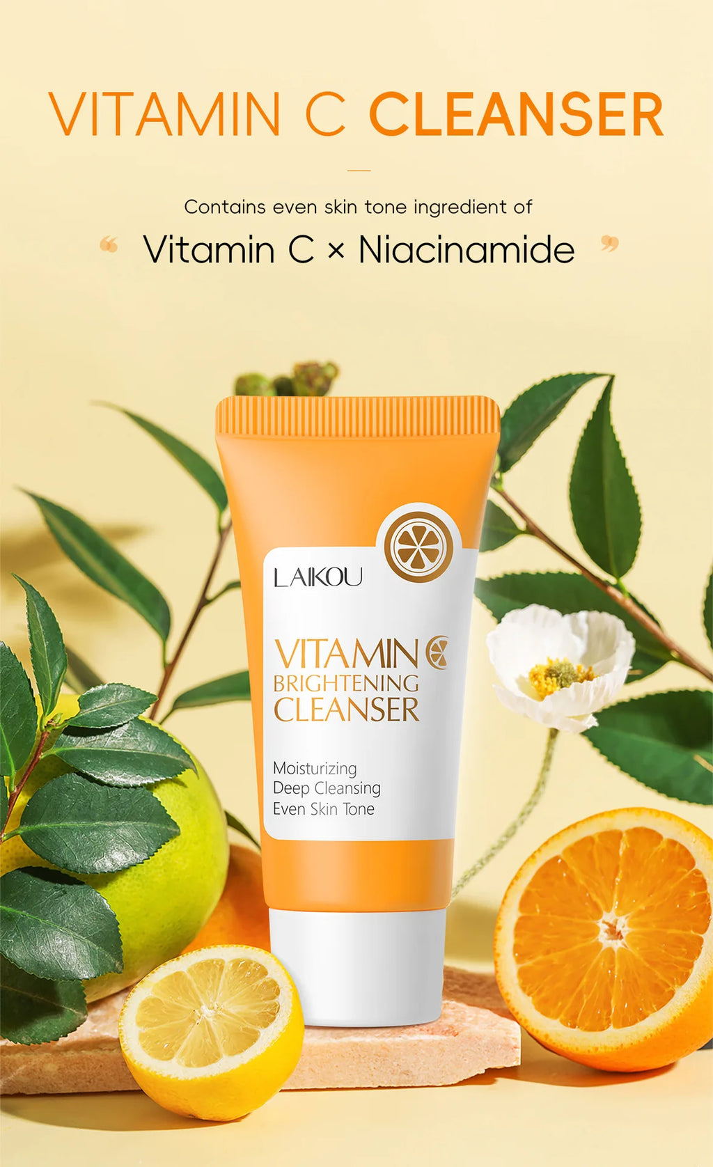 Vitamin C Facial Cleanser 50g Hydrating Moisturizing Deep Cleanse Refines Pores Brightening Skin Care Product korean skin care