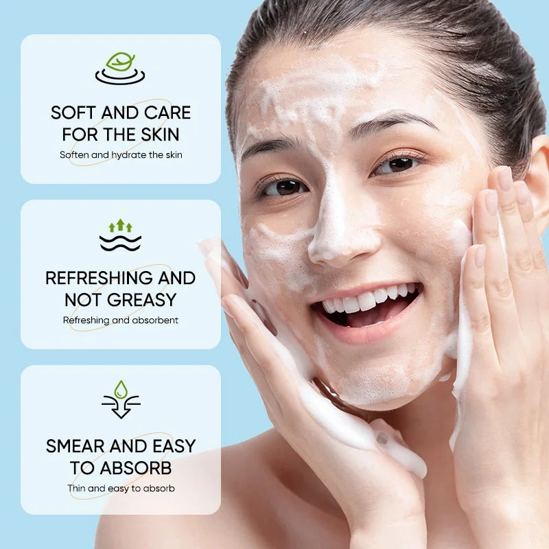 120ML SADOER Equipped with Brush Head Aloe Cleansing Mousse Refreshing Deep Foam Cleansing Facial Cleanser