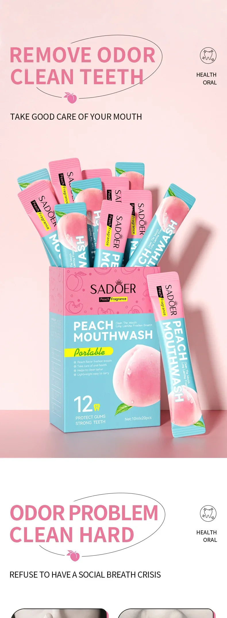 Mouthwash Teeth Whitening Lemon Flavor Freshen Your Breath and Clean The Debris Between Teeth Oral Freshening Mouthwash