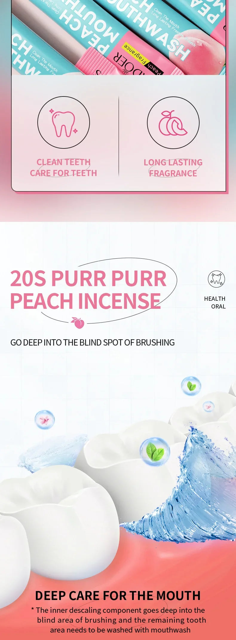 Mouthwash Teeth Whitening Lemon Flavor Freshen Your Breath and Clean The Debris Between Teeth Oral Freshening Mouthwash