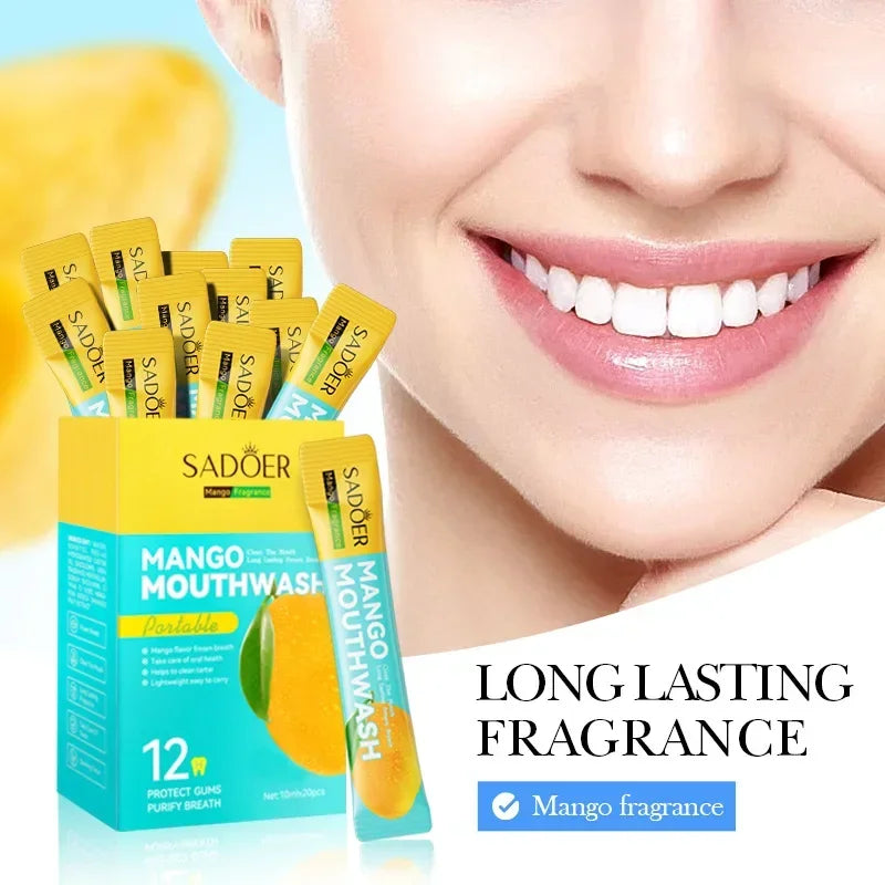 Mango Flavor Mouthwash Teeth Whitening Fresh Oral 20PCS Portable  Cleans Teeth Oral Fresh Mouthwash