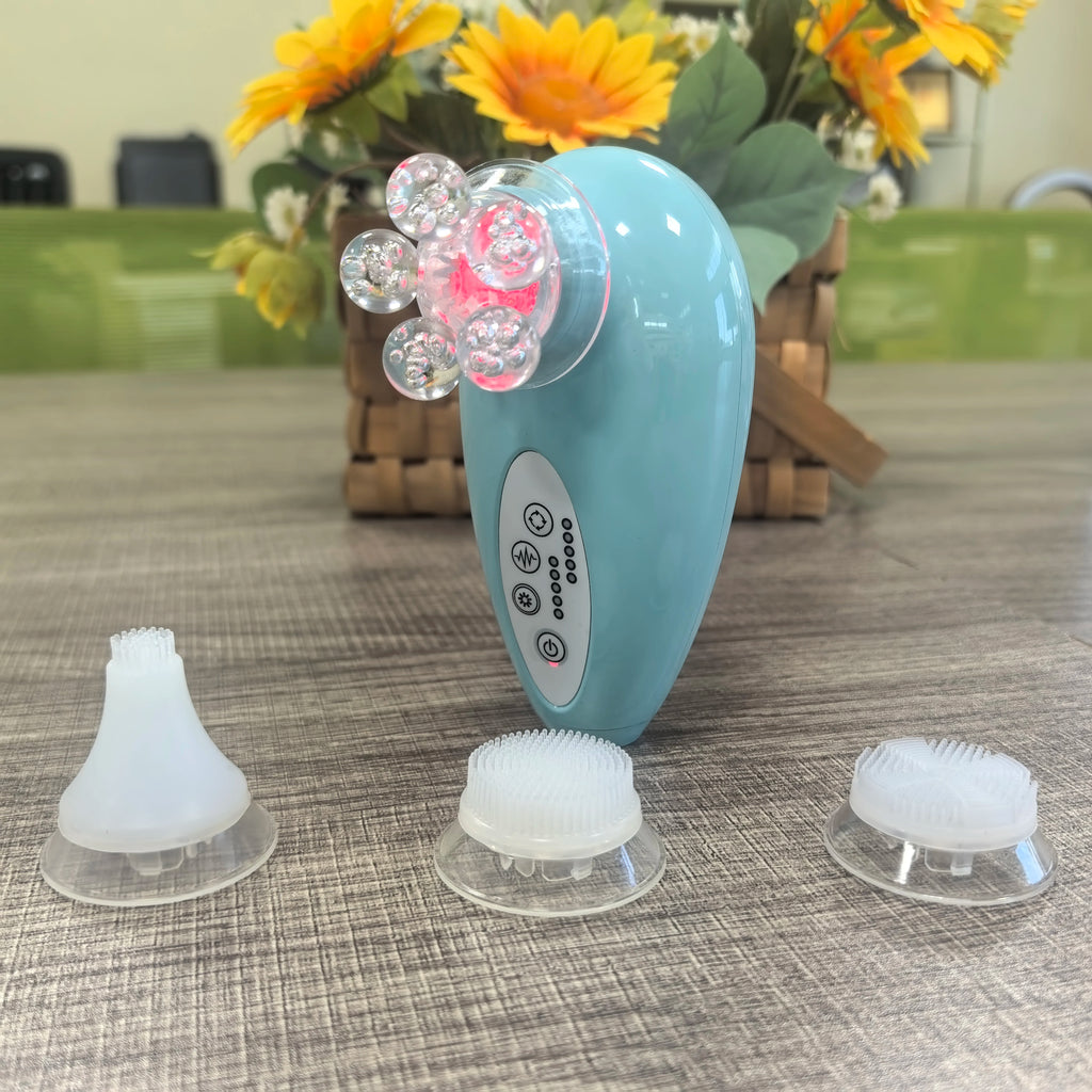 2025 New Arrival Skin Care Device 4 IN 1 Soft Silicone Facial Cleaning Brush Washing Massager Electric Face Cleaning Brush