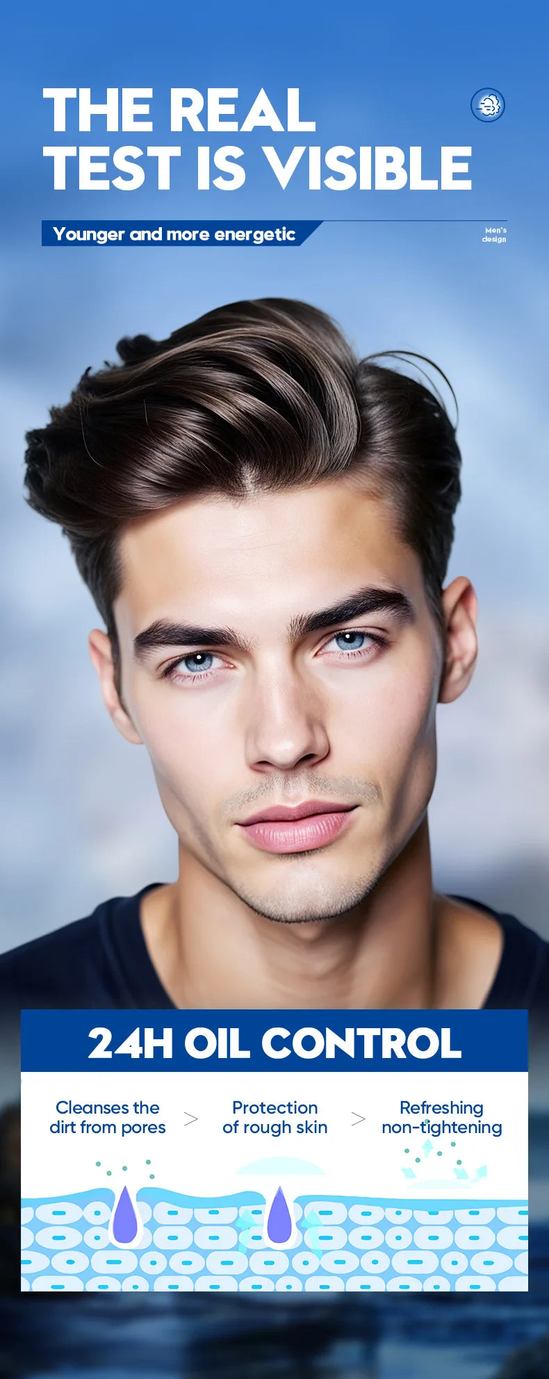 SADOER Men's Facial Cleanser Face Wash Foam Face Cleanser Oil Control Anti Acne Hydrating Moisturizing Men Skin Care Products