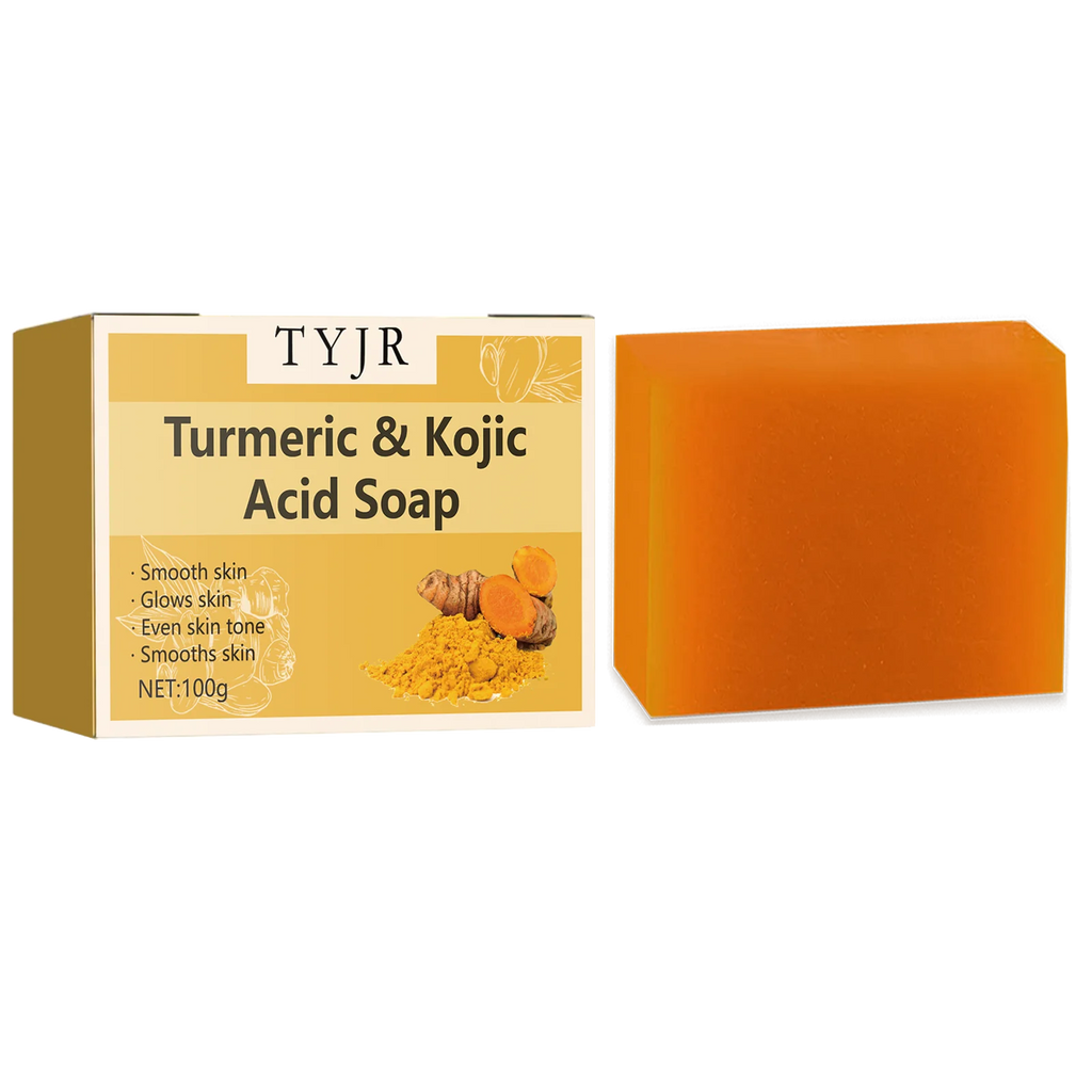 Lemon Turmeric Acid Soap - Deep Cleansing and Moisturizing, Contains Vitamin E and Olive Oil, Handmade for Hair, Face and Body, Suitable for All Skin Types, Lemon Turmeric Soap