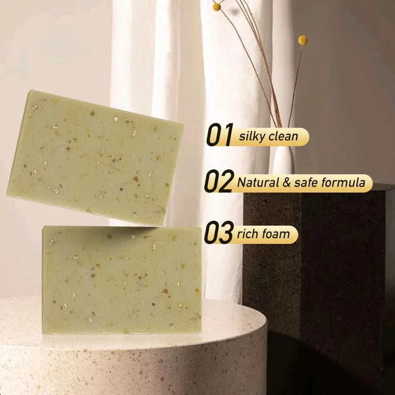 1/2/4/6Pcs Handmade Oat Soap,Natural,Gentle,Non Irritating, Brightening, Exfoliating, Body And Facial Cleansing, Whitening Soap