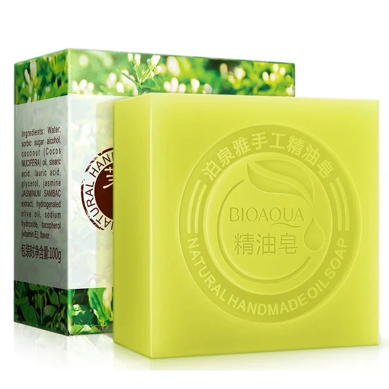 Bioaqua Essential Oil Soaps with Honey,Rose,Jasmine,Aloe,Matcha,Blueberry,Lavender, Bamboo Charcoal,Black Bamboo Soaps