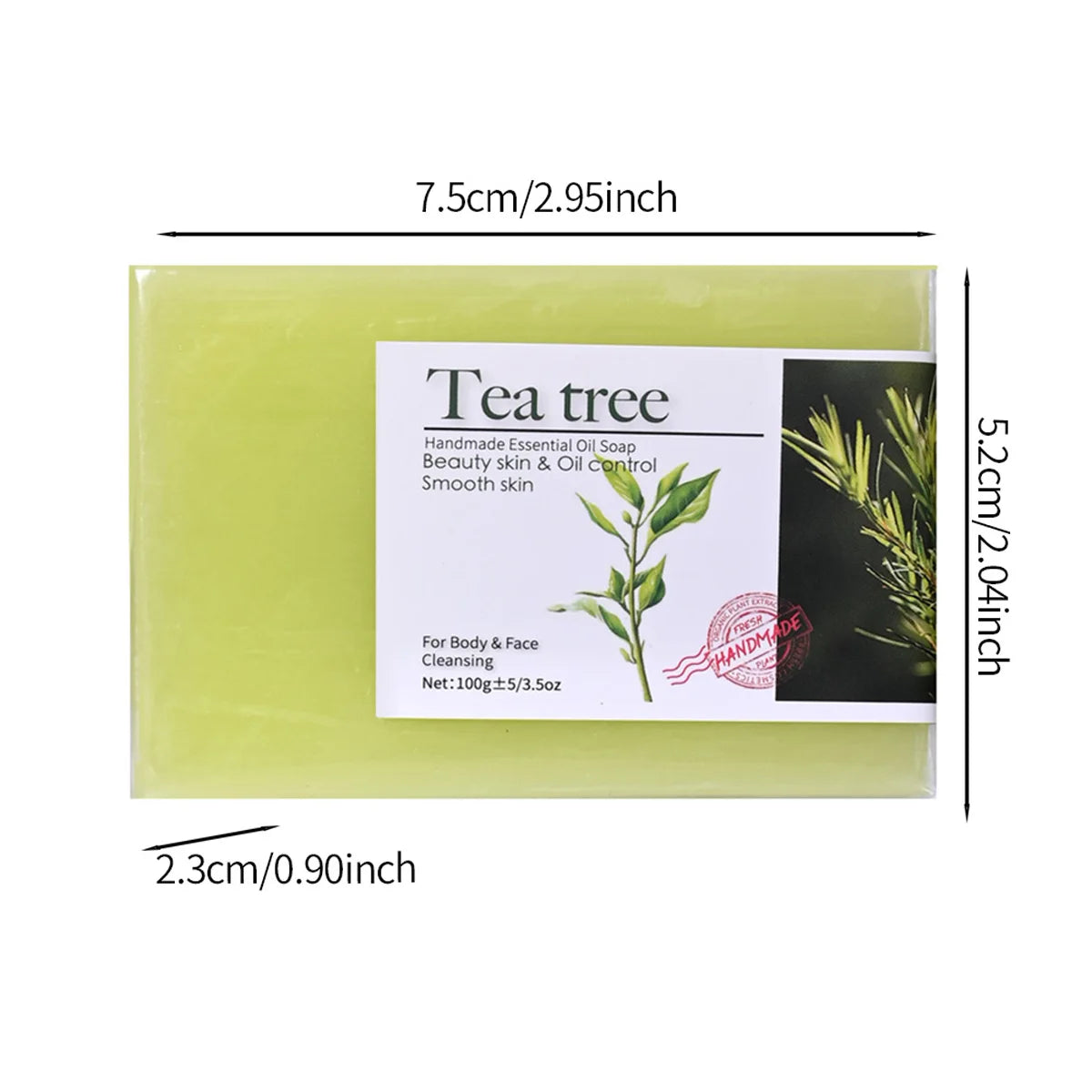 100g Tea Tree Essential Oil Soap Handmade Olive Oil Soap Plant Essential Oils Whitening Basic Cleaning Features Chemical Free