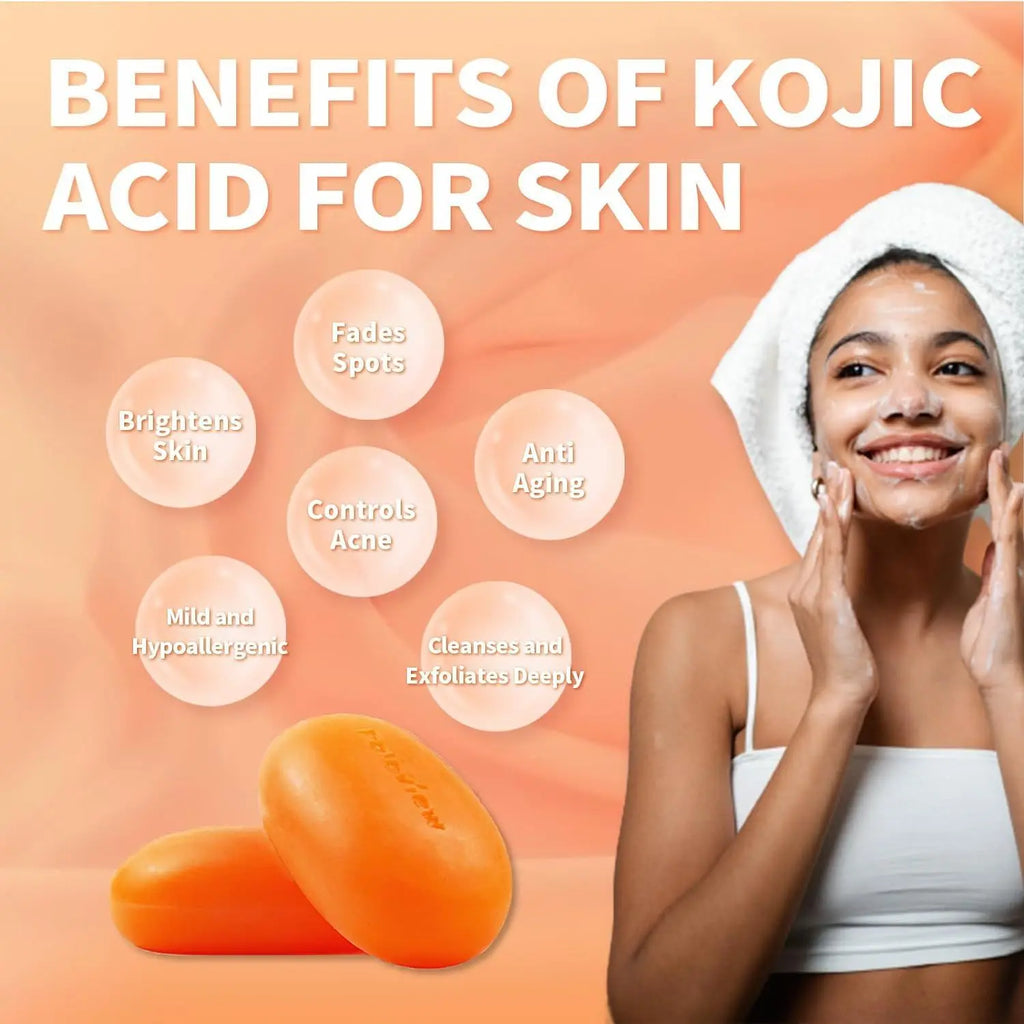 Kojic Acid Ginger Turmeric Handmade Soap for Cleansing and Whitening Fresh and Non Greasy for Bath Skin Care for Home Use