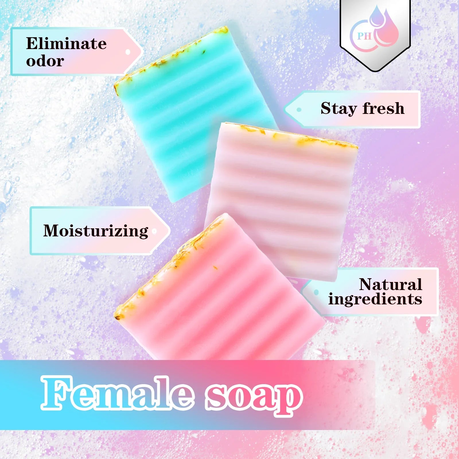 100g Natural Feminine Care Soap for PH Balance Odor Control & Hydration Daily Intimate Care Hygiene Handmade Feminine Soap Bar