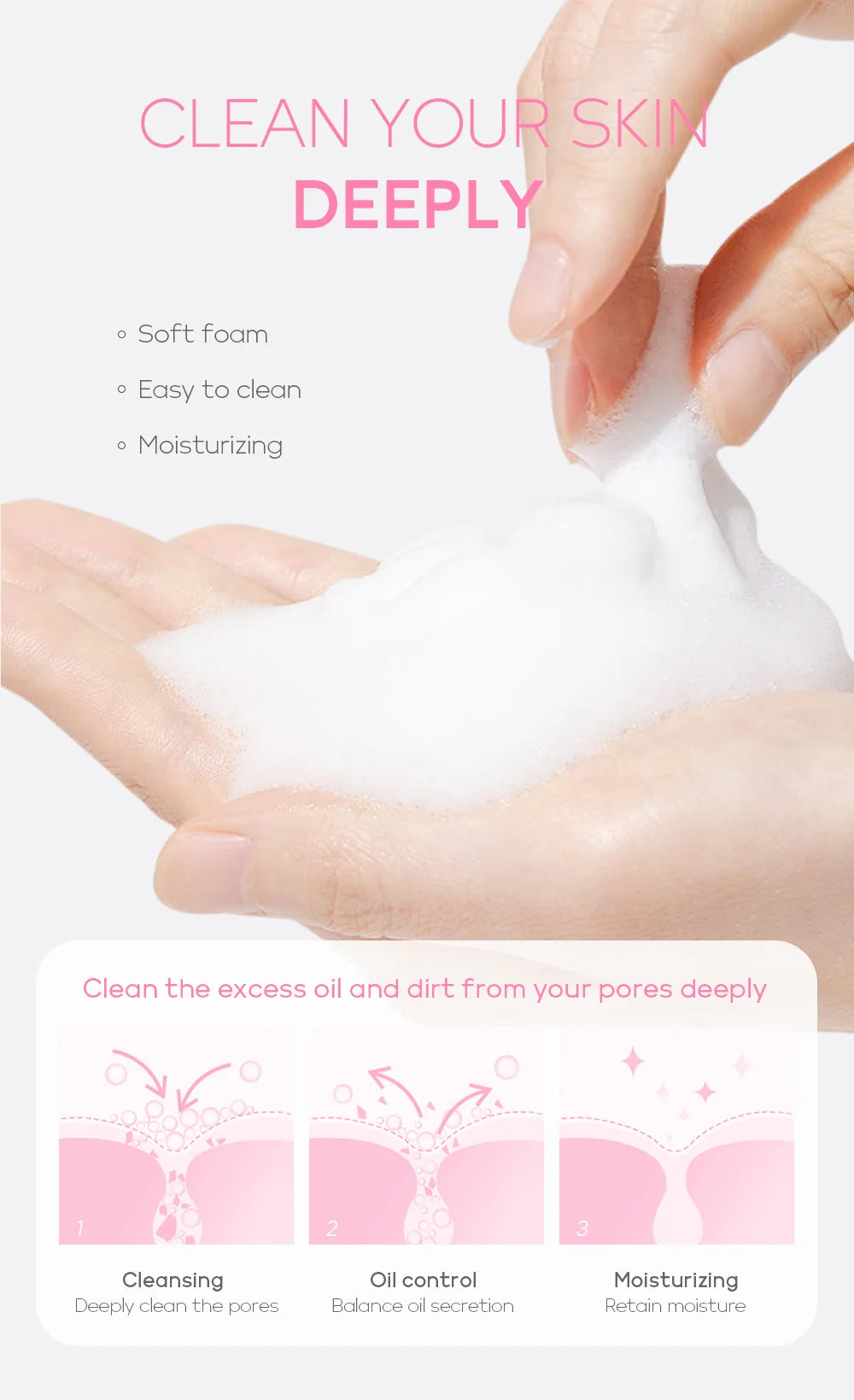 Japanese Cherry Blossom or Vitamin C Facial Cleanser Skin Cleansing Moisturizing  Blackhead Remove Skincare Face Wash Foam Face