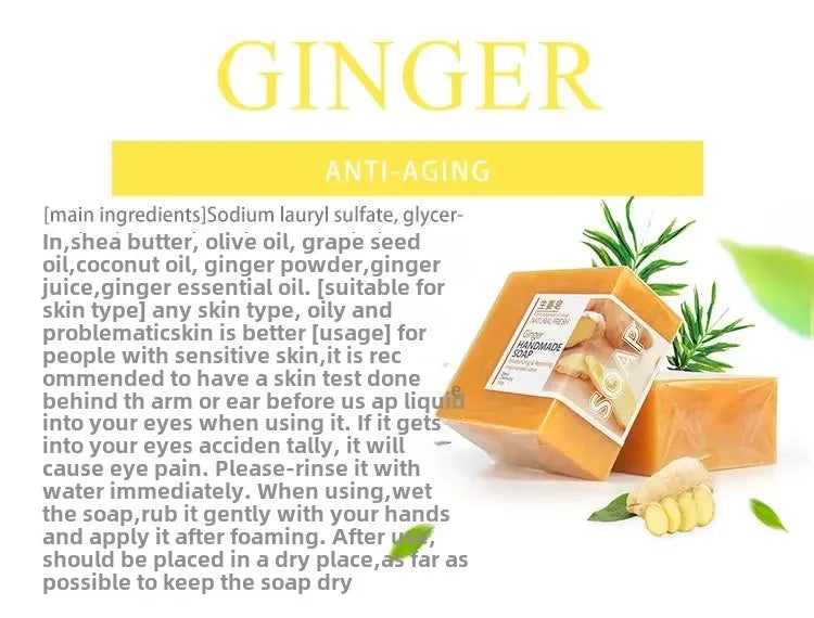 Handmade Natural Goat Milk Silk Wormwood Soap with Aloe Ginseng Ginger Papaya Strawberry Lemon - Facial & Bath Natural Soap