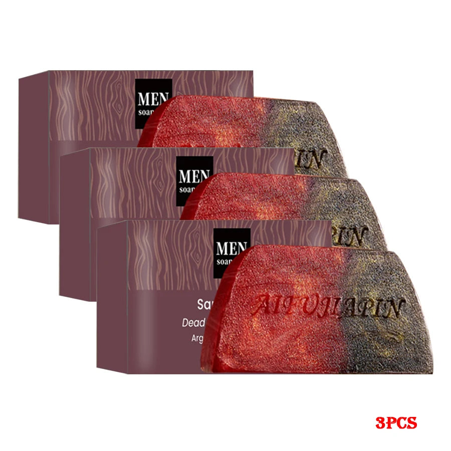 1/3/5/7Pcs Handmade Whitening Sandalwood Men'S Soap, Deeply Cleanses The Body, Moisturizes The Face, And Is Gentle And Shiny