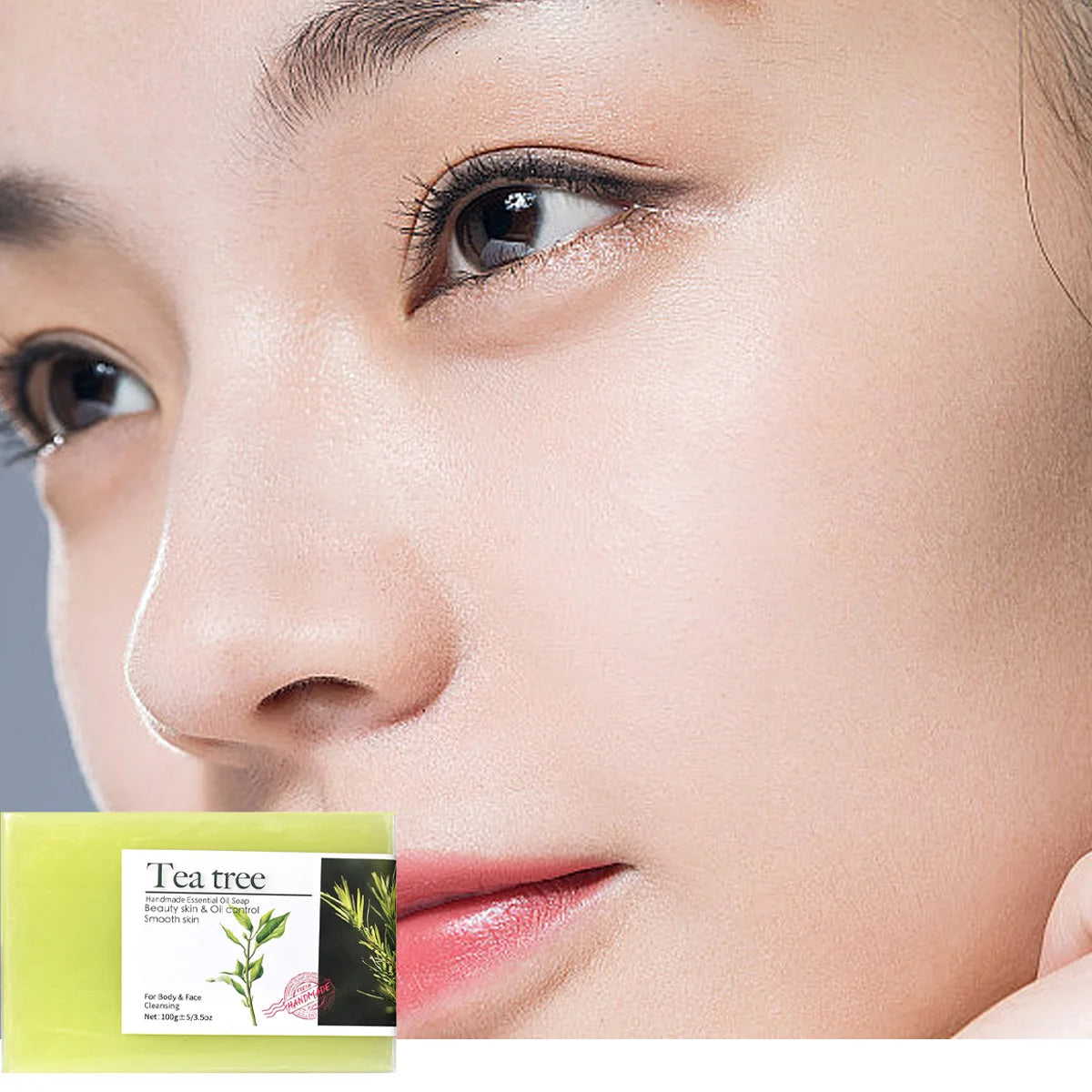 100g Tea Tree Essential Oil Soap Handmade Olive Oil Soap Plant Essential Oils Whitening Basic Cleaning Features Chemical Free