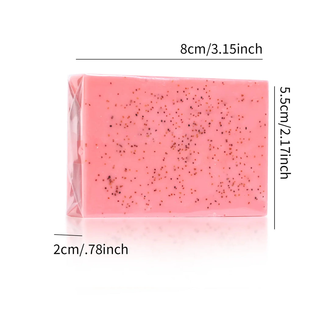 M+100G Pure Natural Rose Essential Oil Handmade Walnut Particle Soap Facial Exfoliating Cleansing Soap