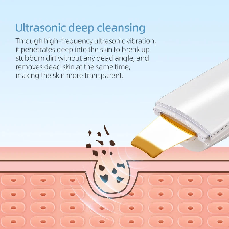 Limpiador Facial Electric Blackhead Remover Exfoliator Moisturizing Facial Cleaner Nano Spray Technology Metal Scraper Tool