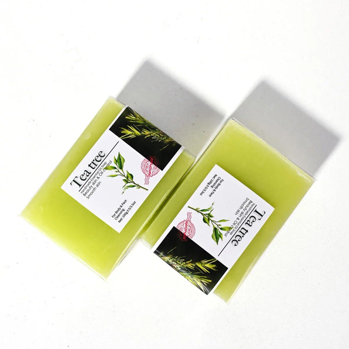 100g Tea Tree Essential Oil Soap Handmade Olive Oil Soap Plant Essential Oils Whitening Basic Cleaning Features Chemical Free