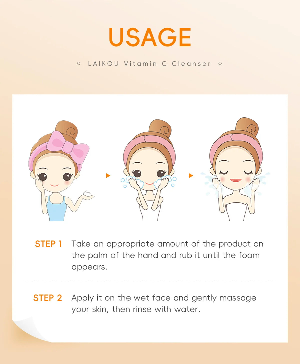 Vitamin C Facial Cleanser 50g Hydrating Moisturizing Deep Cleanse Refines Pores Brightening Skin Care Product korean skin care