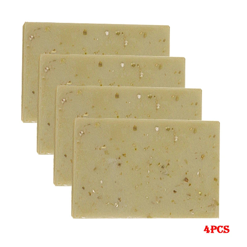 1/2/4/6Pcs Handmade Oat Soap,Natural,Gentle,Non Irritating, Brightening, Exfoliating, Body And Facial Cleansing, Whitening Soap