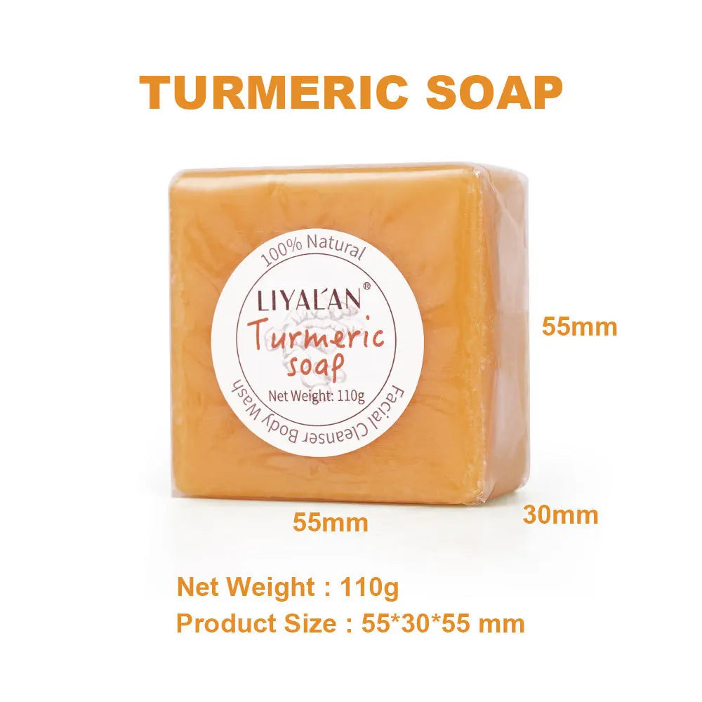 Turmeric Soap 110g Oil Control Handmade Soap for Face Body Cleansing with Essential Oil