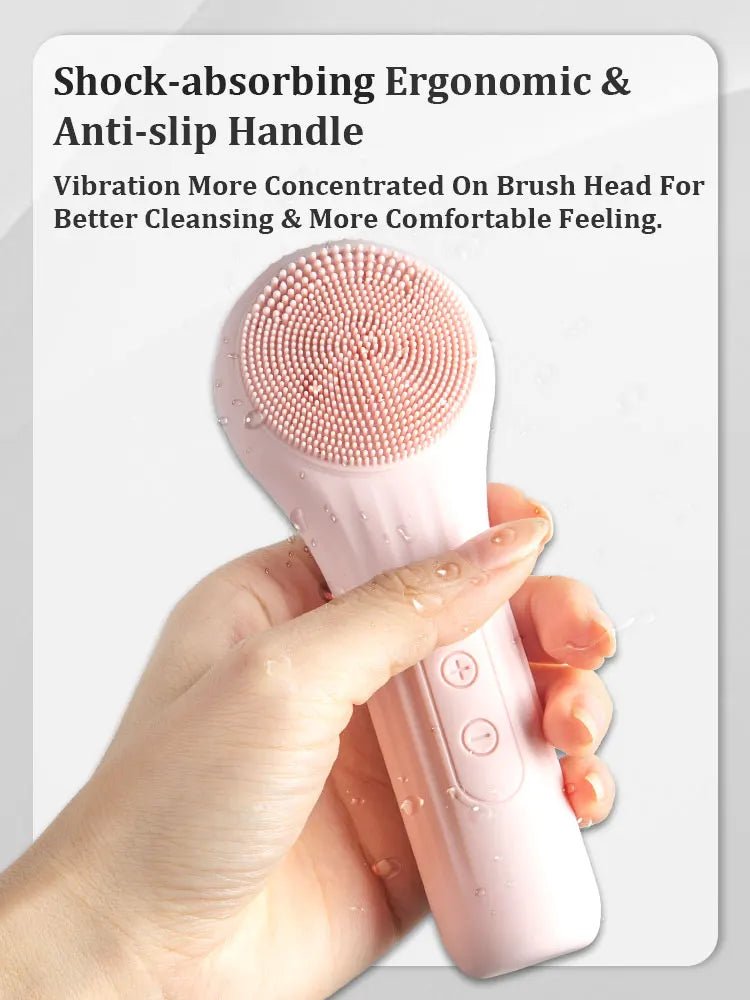Silicon Facial Cleansing Brush Sonic Vibration Warming Wash Face Massage Face Skin Cleanser Eletric Waterproof Rechargeable