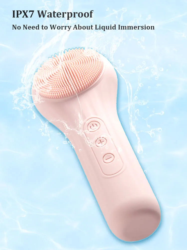 Silicon Facial Cleansing Brush Sonic Vibration Warming Wash Face Massage Face Skin Cleanser Eletric Waterproof Rechargeable