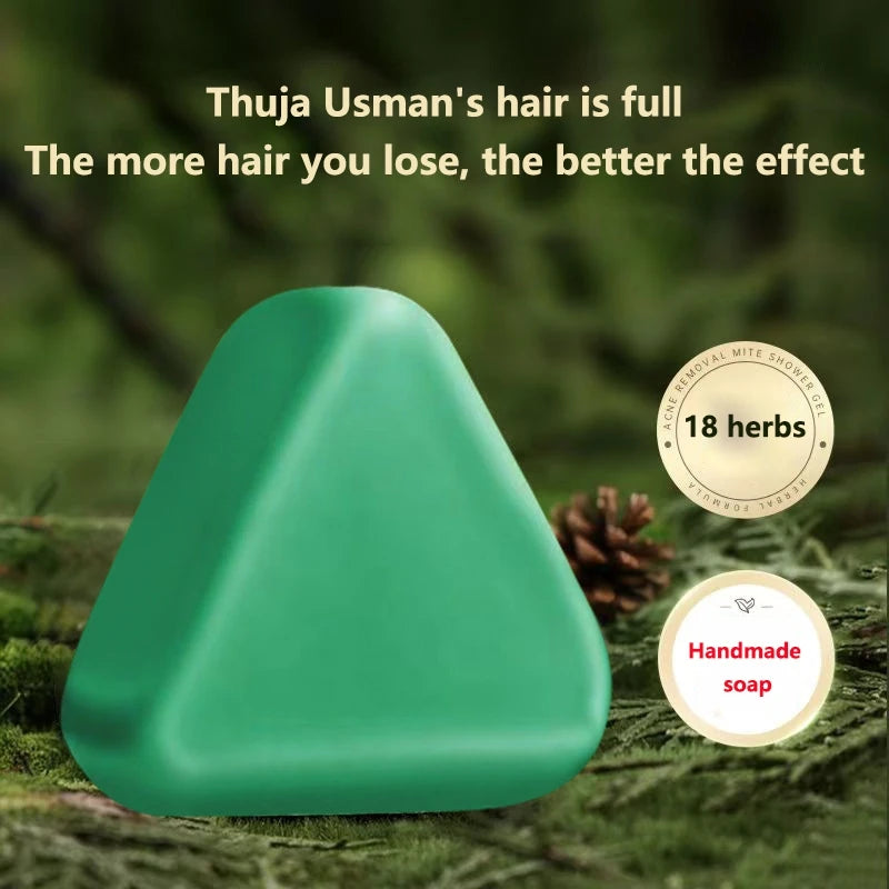 120g Seven-green Usman Orchidaceae Shampoo Refreshing Cleansing Oil Control Anti-Itch Replenishing Soap Soft Handmade Soap
