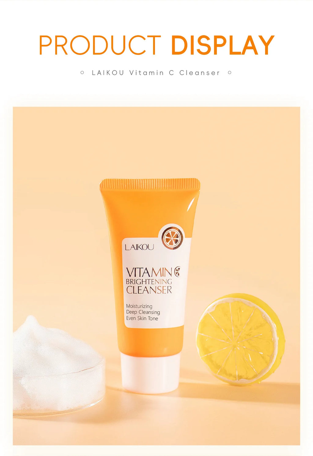 Vitamin C Facial Cleanser 50g Hydrating Moisturizing Deep Cleanse Refines Pores Brightening Skin Care Product korean skin care