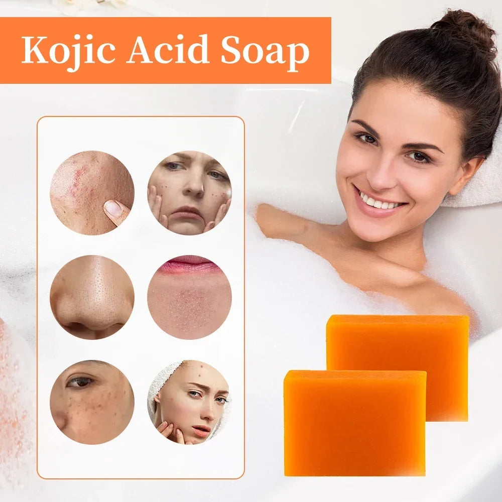 Handmade Kojic Acid Soap Natural Mild Non-irritating Brightening Skin Exfoliator Body Face Cleansing Whitening Soap