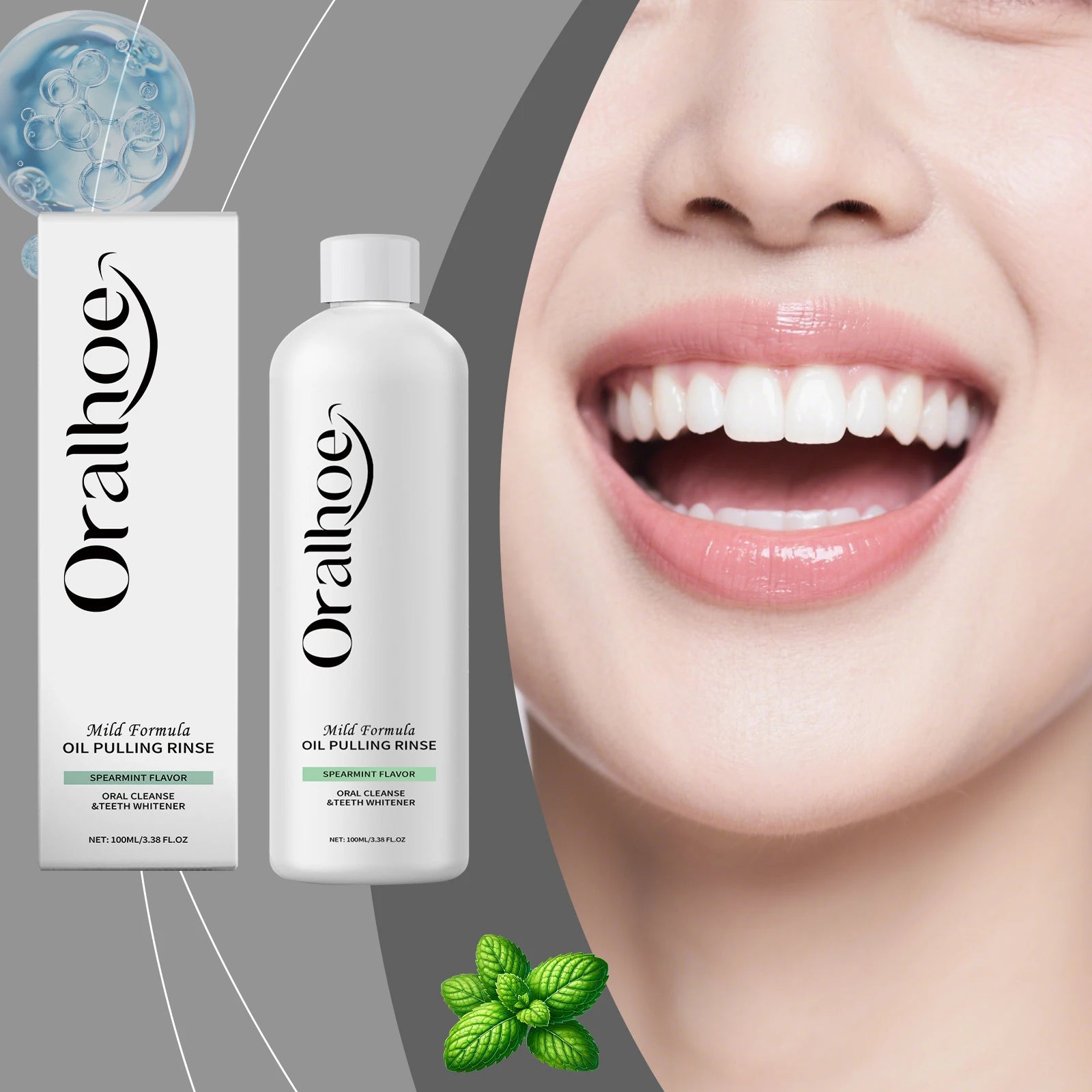 Mint Mouthwash - Long-Lasting Fresh Breath, Gentle Cleaning Non-Irritating, Portable for Home, Office & Travel Use