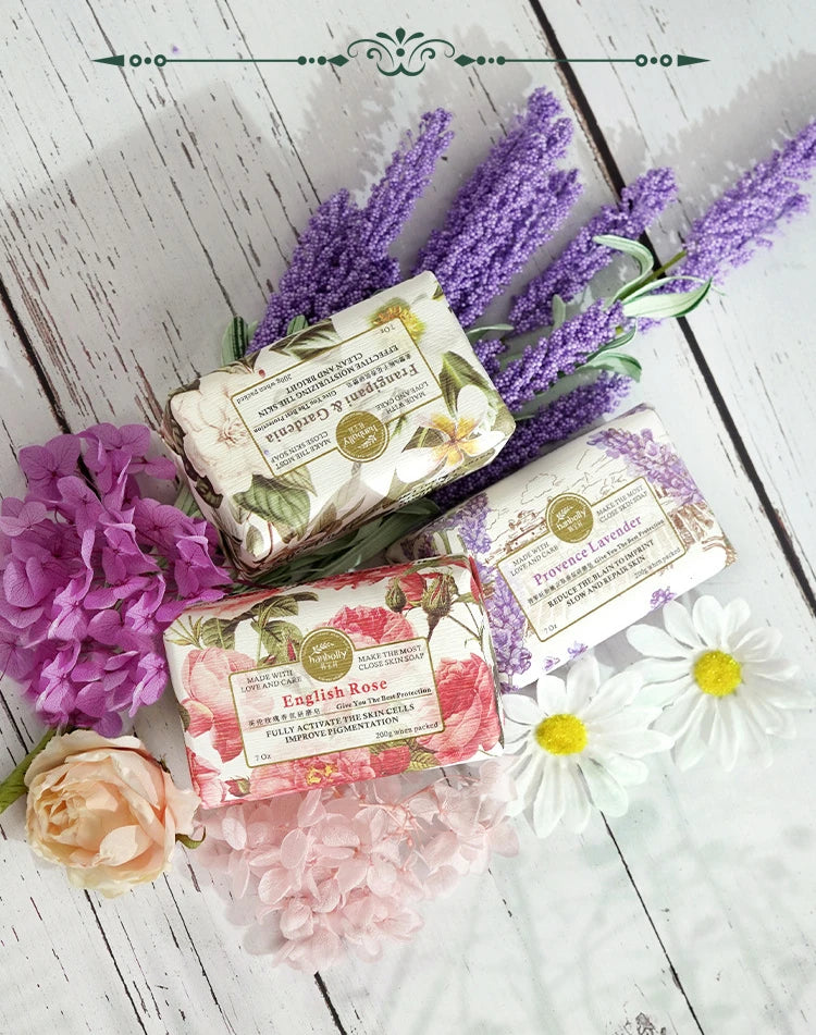 200g French Lavender Rose Gardenia Sea Salt Soap Bar Fragrance Collagene Eclaircissant Glutathion - Skin Care Beauty Soap