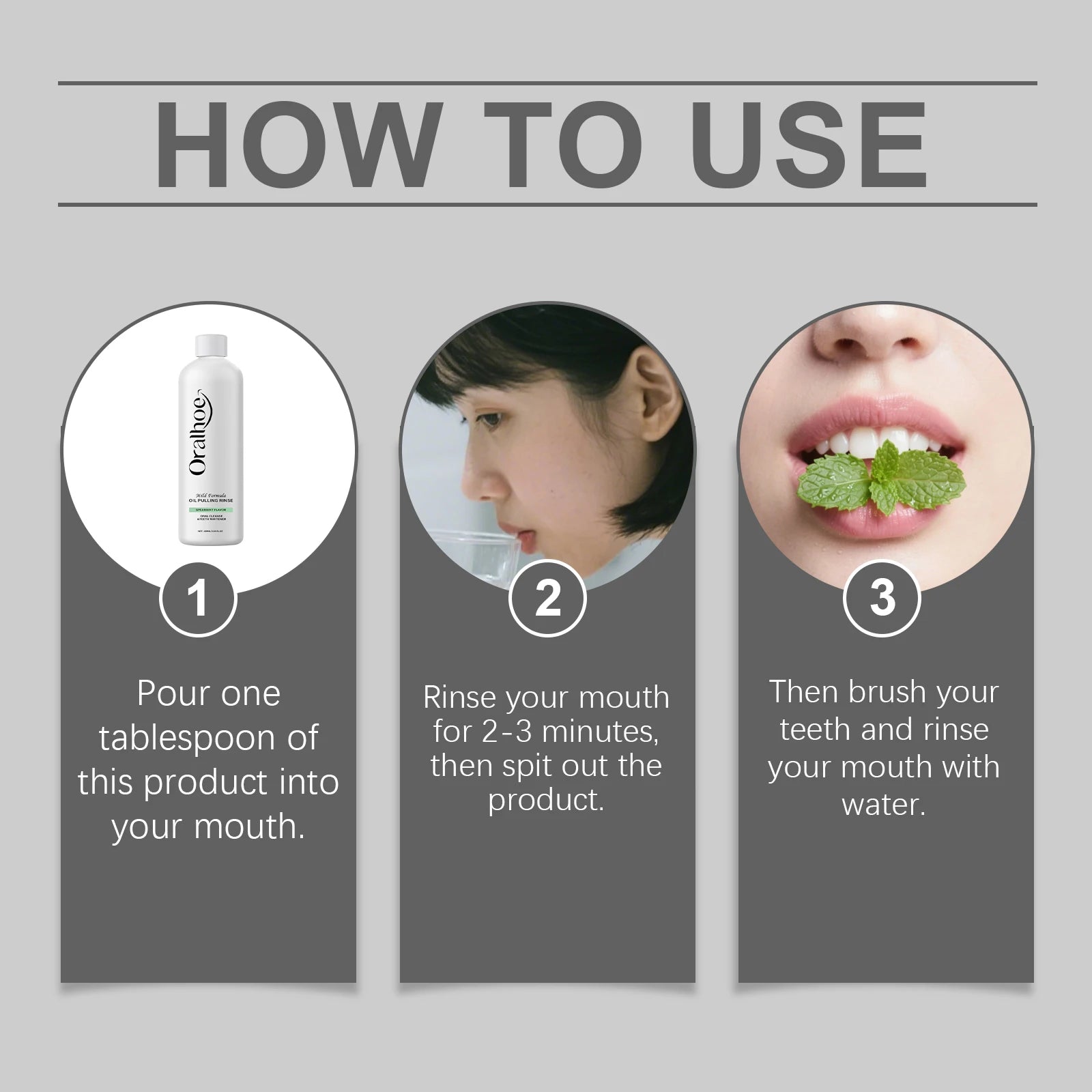 Mint Mouthwash - Long-Lasting Fresh Breath, Gentle Cleaning Non-Irritating, Portable for Home, Office & Travel Use