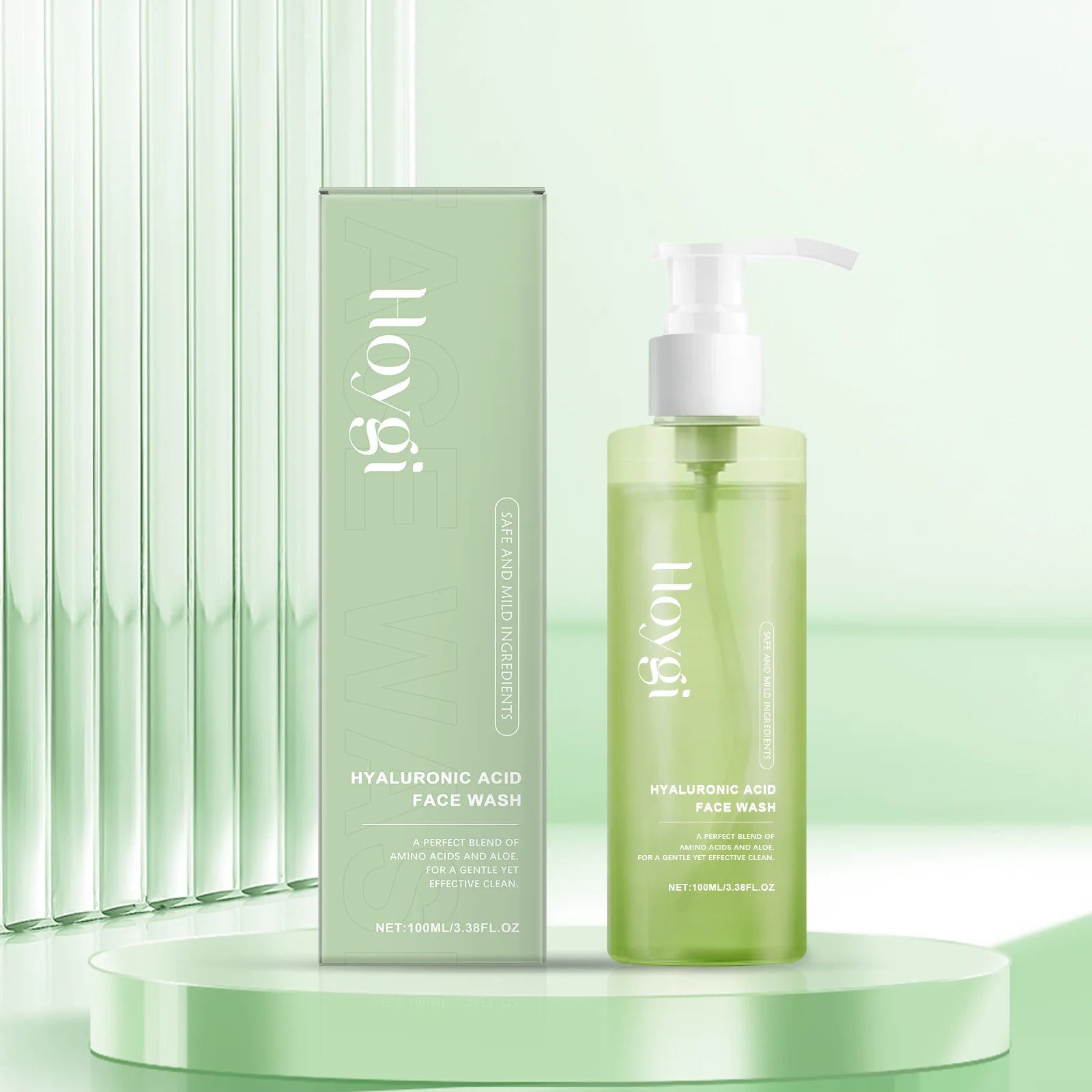 Hyaluronic Acid Cleansing Gel Pore Cleaning & Hydrating Non-Drying Face Wash Exfoliating Moisturizing Formula Facial Cleansing