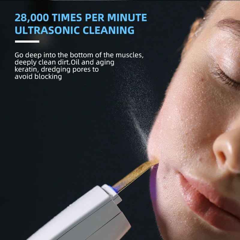 Limpiador Facial Electric Blackhead Remover Exfoliator Moisturizing Facial Cleaner Nano Spray Technology Metal Scraper Tool