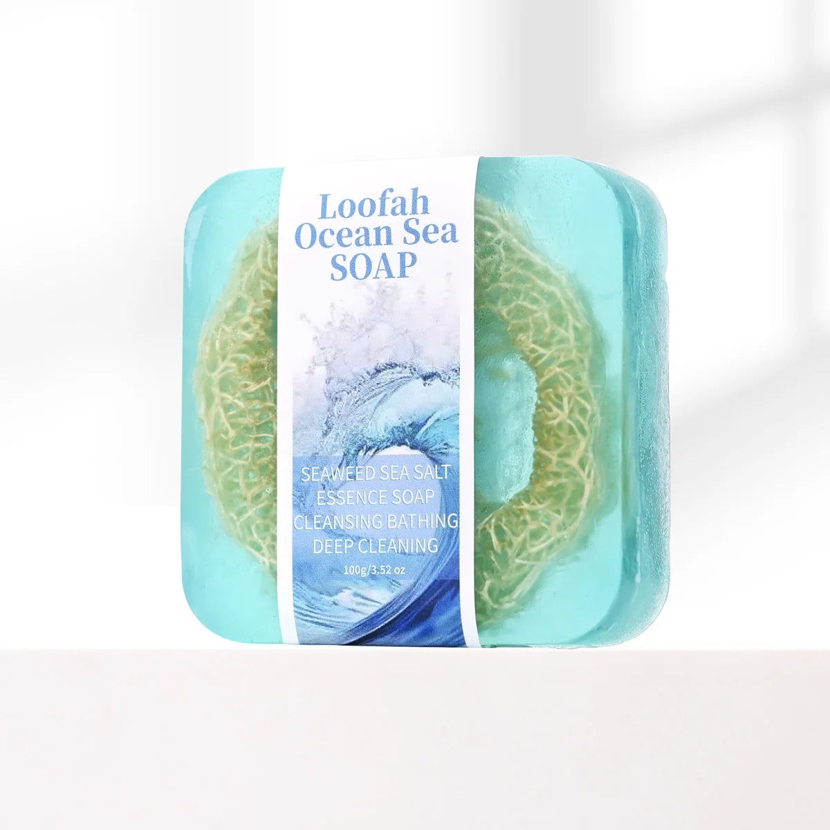 S+100g Sea Salt Loofah Soap Whitening Handmade Soap Face Body Wash Bar Loofah Soap