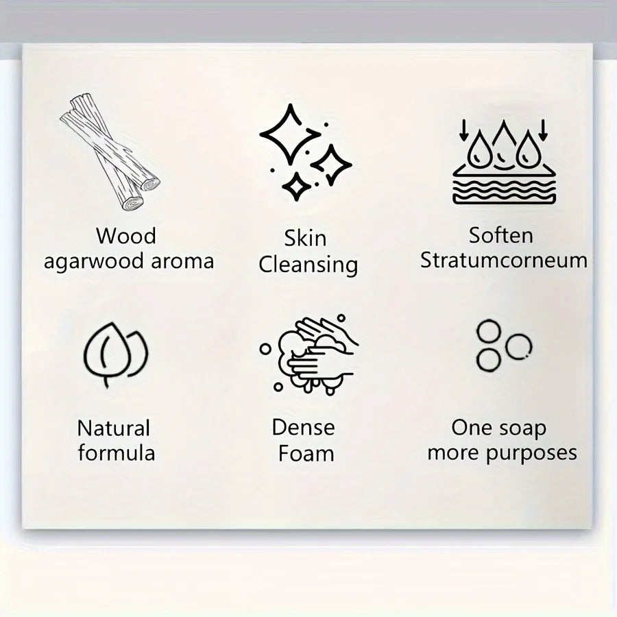 1/3/5/7Pcs Handmade Whitening Sandalwood Men'S Soap, Deeply Cleanses The Body, Moisturizes The Face, And Is Gentle And Shiny