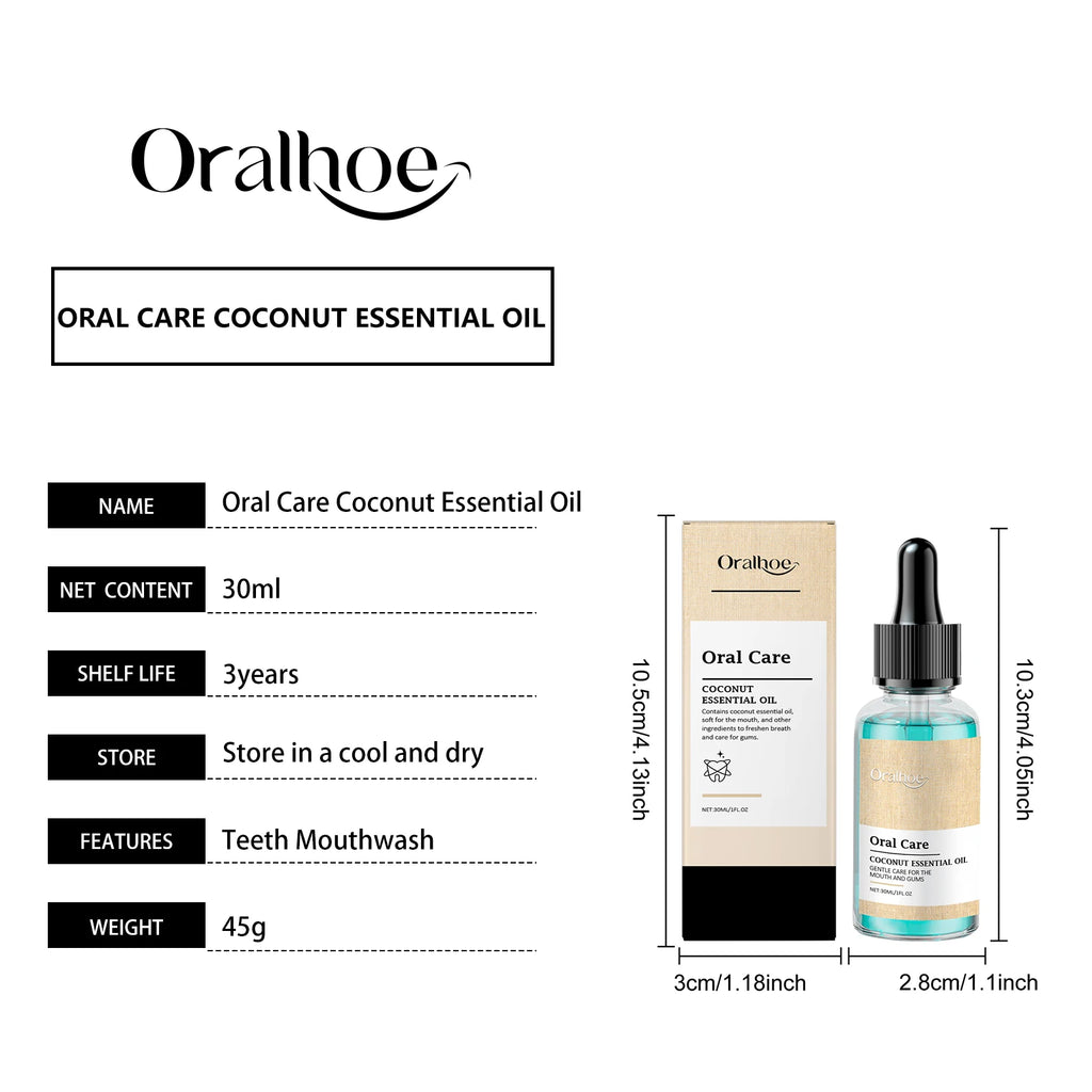 Oralhoe Coconut Oil Mouthwash Fresh Oral Breath Odor Removal Prevent Bad Breath Lasting Fragrance Coconut Oil Mouthwash 1floz