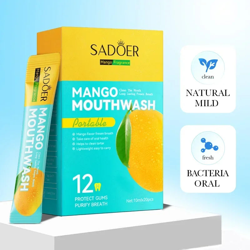 Mango Flavor Mouthwash Teeth Whitening Fresh Oral 20PCS Portable  Cleans Teeth Oral Fresh Mouthwash
