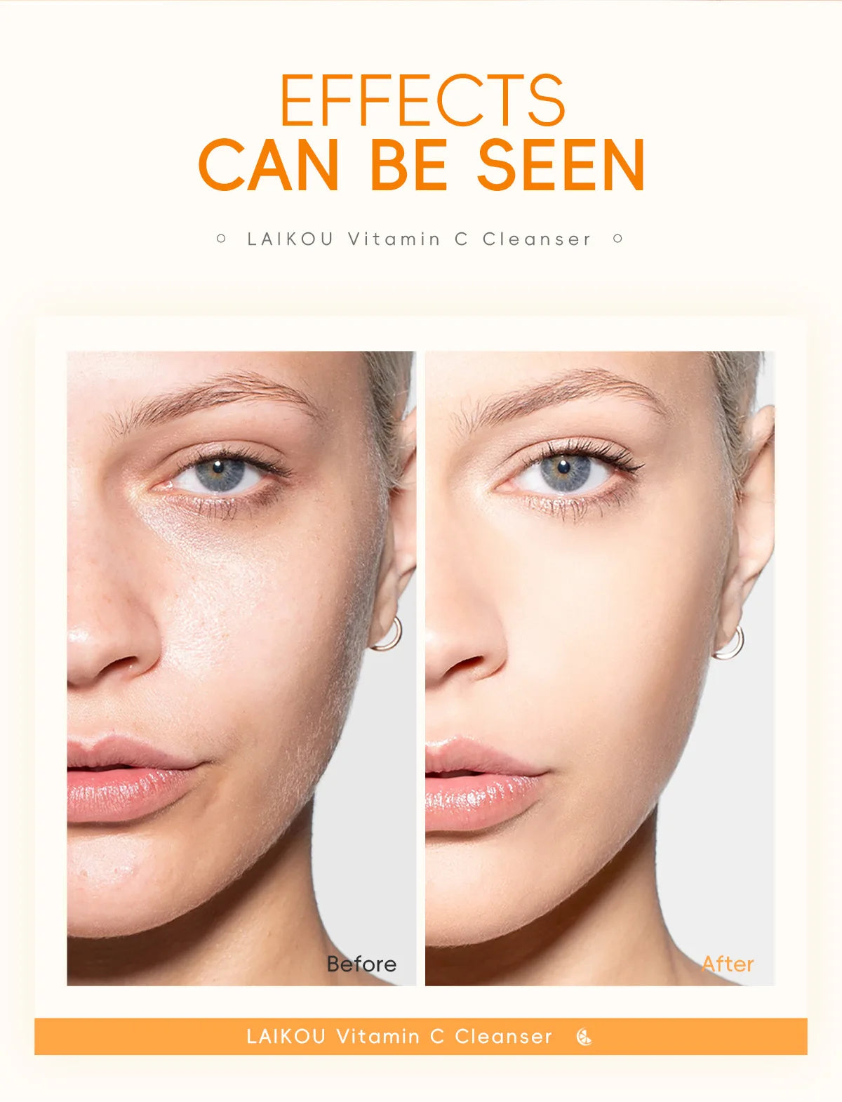 Vitamin C Facial Cleanser 50g Hydrating Moisturizing Deep Cleanse Refines Pores Brightening Skin Care Product korean skin care