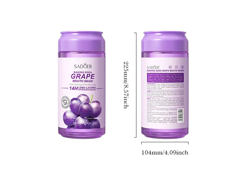 SADOER Baking Soda Summer Black Grape Mouthwash Tooth stain removal mouthwash