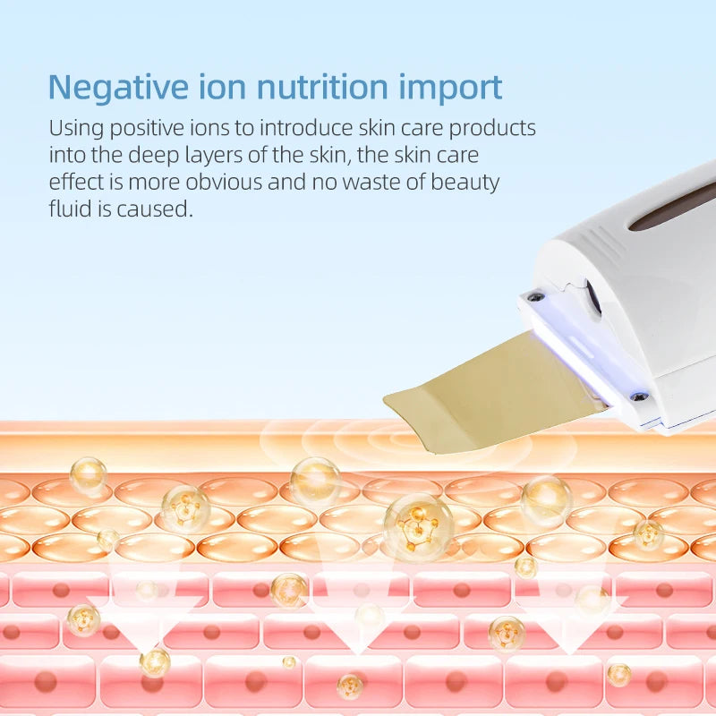 Limpiador Facial Electric Blackhead Remover Exfoliator Moisturizing Facial Cleaner Nano Spray Technology Metal Scraper Tool